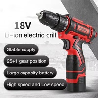 Perceuse-visseuse à percussion sans fil rechargeable au lithium 10 mm, multifonction, ensemble de perceuses électriques sans fil