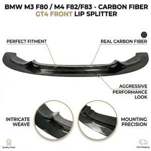 Labbro Anteriore in Fibra di Carbonio Stile GT4 per Paraurti <span class=keywords><strong>BMW</strong></span> F80 M3 F82 F83 <span class=keywords><strong>M4</strong></span> 2015-2019 - Product Image 2