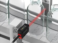 Capteur laser longue portée (0-10m) pour la détection fiable d'objets transparents et opaques, sortie double NPN/PNP