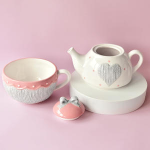 Ensemble de théière et tasses en céramique moderne et créative américaine, tasse à thé fleurie avec filtre pour café et thé - Product Image 5