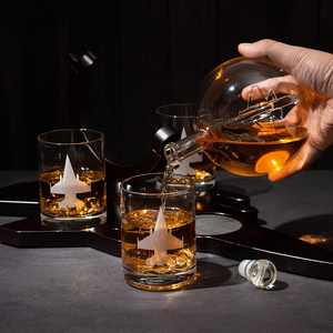 베스트셀러 저렴한 맞춤형 850ml 와인 잔 항공 테마 바 장식 선물을 포함한 항공기 모양의 위스키 세트 - Product Image 4