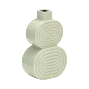 Vaso moderno in ceramica con cerchi impilati per l'arredamento del soggiorno, vaso decorativo per fiori per camera da letto, ufficio, ingresso, tavolo - Product Image 3