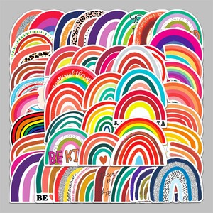 สติกเกอร์รูปสะพานสายรุ้งแสนสนุกสำหรับเด็กรูปการ์ตูนน่ารักน่ารักกล่องใส่โทรศัพท์มือถือสติกเกอร์รูปกีตาร์50ชิ้น - Product Image 5