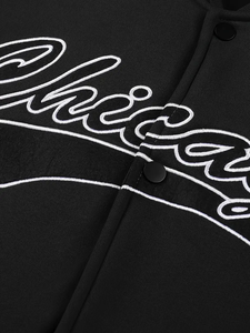 Veste de baseball brodée pour hommes, manteau décontracté élégant à manches longues et à boutons, vêtements d'extérieur, livraison directe - Product Image 5