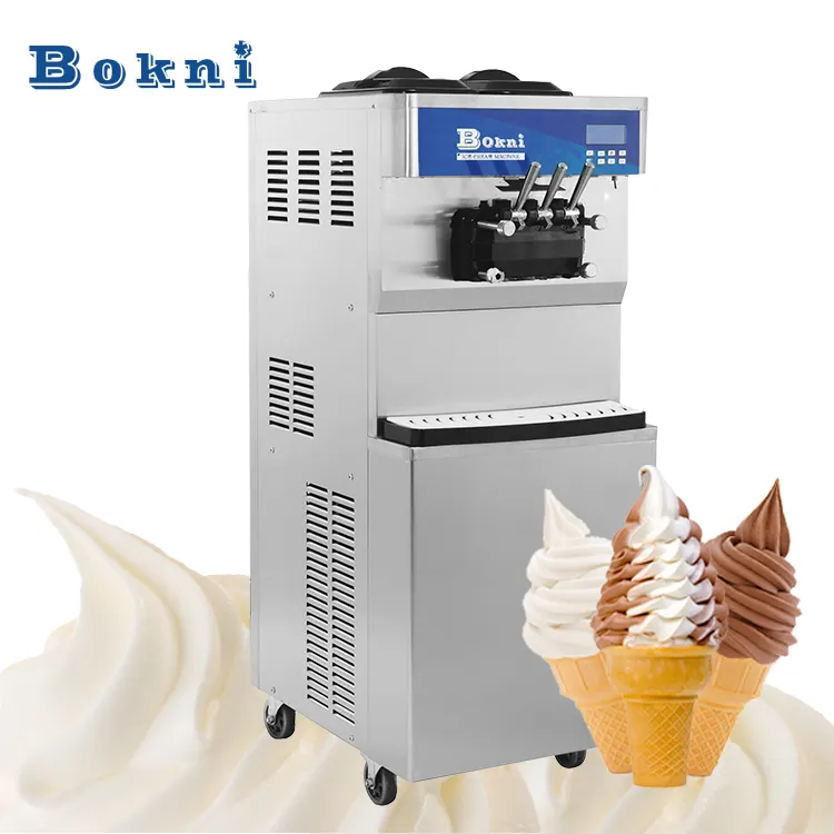 Machine à crème glacée molle à trois saveurs, machine à crème glacée molle, prix d'usine