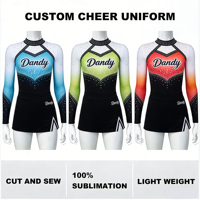 Uniforme de cheerleading sur mesure, hauts courts et jupe droite brillante