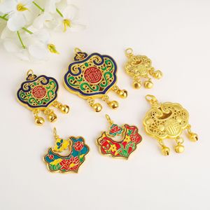 Colgante Tradicional de Candado de la Paz con Esmalte Dorado, Formas Mixtas, Fornituras de Joyería para Collares y Cadenas de Suéter, Venta al por Mayor - Product Image 4
