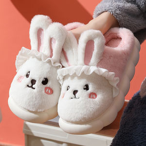 Nouvelle Arrivée : Chaussons d'été confortables en tissu de coton pelucheux brodé de fleurs, avec étiquette, au meilleur prix pour la maison - Product Image 4