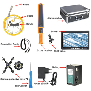 7&quot; Monitor Handheld Sewer Pipe Inspection Video <strong>Camera</strong> with 512HZ Pipe Locator 22MM IP68 HD 1000TVL <strong>Camera</strong> 12PCS LED Lights - Product Image 6