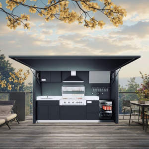 Maxnice <span class=keywords><strong>Armoire</strong></span> de cuisine extérieure en acier inoxydable 304 avec dessus en marbre Usine personnalisée certifiée CE - Product Image 1