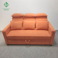 Canapé en velours orange avec un grand coffre de rangement, canapé multifonctionnel en gros, cadre en bois massif, canapé durable, fabricant de canapés
