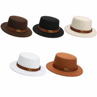 Chapeau Fedora de Haute Qualité en Feutre de Laine avec Logo Métallique Personnalisé, Bord Large et Accessoires Ceinture, Unisexe, pour Fêtes et Occasions Formelles, Vente en Gros Direct Usine