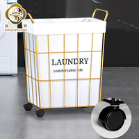 Chariot panier à linge pliable en tissu métallique de style rectangle moderne avec roues panier de triage pliable
