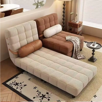 Canapé convertible moderne en tissu avec cadre métallique, inclinable, pliable, extensible, avec rangement, housse amovible lavable, coussin de dossier 1 place
