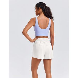 Pantalones Cortos Deportivos 2 en 1 para Mujer FOXA, Cintura Alta con Bolsillos, Secado Rápido, para Entrenamiento Atlético y Gimnasio - Product Image 3