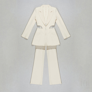 Completo da <span class=keywords><strong>donna</strong></span> con giacca da ufficio e completo da <span class=keywords><strong>donna</strong></span> bianco elegante e smoking - Product Image 6
