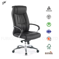 Fauteuil de bureau de direction moderne en cuir PU à dossier haut avec cadre en aluminium, pivotant, pour réunion, vente en gros, usine de Foshan