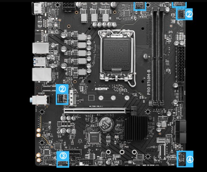Carte mère Micro ATX Intel B760 LGA 1700 DDR4 double canal 64 Go de RAM SATA M.2 USB 2.0 3.0 HDMI VGA DisplayPort pour ordinateur de bureau - Product Image 2