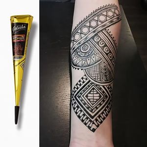 Conos de Crema de Henna India de Color Negro Natural, Tatuaje Temporal, Arte Corporal, Grado Cosmético, Fácil Aplicación - Product Image 1