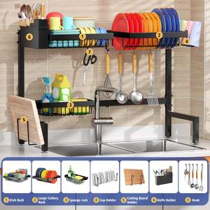 Estante organizador de cocina moderno de metal con drenaje, estantería de almacenamiento sobre el fregadero, estantes para especias, almacenamiento de cocina - Product Image 5