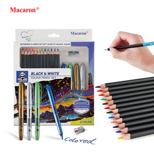 मैकरोन 16 पीसी कोला पेंसिल 3 मिमी कोर पेंसिल नरम पॉपलर लकड़ी स्केच पेंसिल कलाकार के लिए शार्पनर के साथ विशेष कोलार पेन - Product Image 2