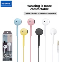 Vente en gros usine Écouteurs intra-auriculaires avec microphone et commande filaire, jack 3,5 mm, subwoofer, câble de 106 cm pour téléphones Android/mobiles, transducteur dynamique