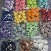 Lot de 20 boules de gâteau mates multicolores en mousse, fausses décorations pour gâteaux de fête