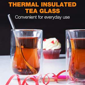 Tazze da tè in vetro chiaro chiaro a doppia parete Tazza da caffè 6 oz con pareti isolate <span class=keywords><strong>bicchieri</strong></span> trasparenti <span class=keywords><strong>per</strong></span> caffè caffè Latte Espresso - Product Image 5