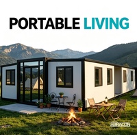 Maison conteneur préfabriquée extensible en acier respirant de 20 pieds, prête à être expédiée, pour cuisine, maison extérieure, usage en station balnéaire ou camping
