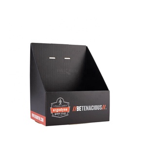 Eco-Friendly Foldable Cardboard <b>Counter</b> Top Display Box for Towels, Accessories Paperboard PDQ with Hooks - Product Image 3