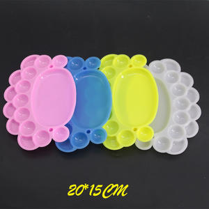 Venta al por mayor paleta de pintura de plástico de 15 pies pequeños agujeros Placa de mezcla de colores suministros de arte para pintura al óleo - Product Image 2