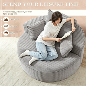 Nuevo Diseño Popular Moderno Sofá Cama de Corduroy con Compresión al Vacío, Sillón Reclinable, No Requiere Montaje, Muebles para Sala de Estar - Product Image 2