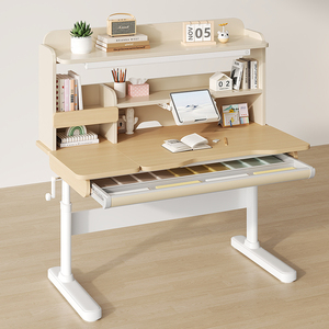 Escritorio de aprendizaje para niños de alta calidad, muebles para el hogar ajustables en altura, mesa de estudio ergonómica de madera para niños y silla con estantería - Product Image 3