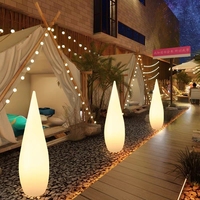 Lampe de paysage créative d'extérieur, décoration de pelouse, lampe LED debout, batterie rechargeable, lumière en forme de goutte d'eau, décoration de jardin LED