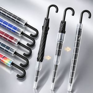 Parapluie d'affaires personnalisé avec logo, grande taille, étanche, ouverture automatique, poignée en J, coupe-vent, 16 baleines, pour homme, voiture - Product Image 1