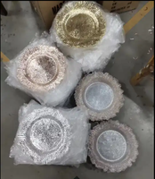 Assiettes de présentation dorées en plastique de 13 pouces pour mariages modernes, décoration de table pour événements et fêtes