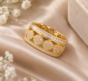 18K Gold <b>Ring</b> 5.20 Gram Handmade Fancy Gold <b>Ring</b> for Women Wedding Function Traditional <b>Indian</b> Gold Jewellery - Product Image 4