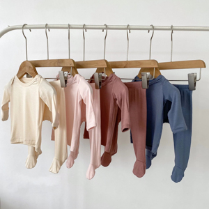 Pyjamas bébé à manches longues antibactériens écologiques unisexes RTS, ensembles de vêtements décontractés pour bébé en 2 pièces - Product Image 1