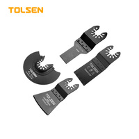 TOLSEN 76840 Ensemble de 4 lames de scie oscillante noires de qualité OEM pour bricolage avec traitement thermique