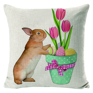 Наволочка на Пасхальный день красочная наволочка с пасхальным кроликом наволочка для домашнего декора оптовая продажа с завода по индивидуальному заказу dropshippi - Product Image 1