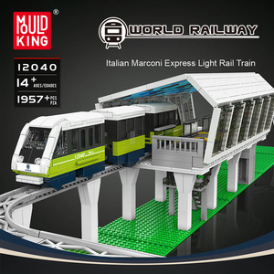 Mould King 12040 1957 Uds <span class=keywords><strong>tren</strong></span> Serie italiano Marconi Express <span class=keywords><strong>Tren</strong></span> Ligero ladrillos modelo técnico juguetes educativos regalo <span class=keywords><strong>de</strong></span> Festival - Product Image 2