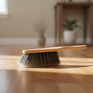 Cepillo de mano de madera con cerdas de crin de caballo de 28 cm, lacado ligero, para limpieza - Product Image 3