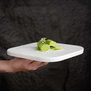 Western-style High-end Modern Minimalist Design <b>Microwave</b> Safe Plate Stone Texture Square Flat Plate Steak Plate - Product Image 3