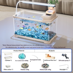 Aquário de Plástico Transparente para Mesa, Aquário Doméstico, Aquário para Betta, Branco Leitoso Deluxe 53 - Product Image 2
