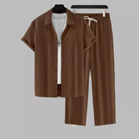 Chemises rayées à manches courtes pour hommes, col rabattu, boutons, 100 % fibre de bambou, tendance et élégantes, lot en gros