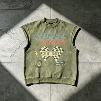 Débardeur Streetwear Homme OUNA – Motif Vintage Course Automobile Effet Vieilli – Fabrication Personnalisée en Gros – Coton Coupe Oversize