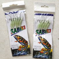 NEWMAJOR H1-01 5 hameçons circulaires lumineux pour appâts crevettes en acier à haute teneur en carbone 8-20 #   Ensemble d'hameçons de pêche en jigging pour la pêche en mer au bar
