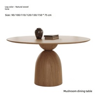 Table à manger sculpturale moderne 6 places, table de luxe en bois de noyer sur piétement, table de hall, mobilier pour projets résidentiels, hôteliers et de bureaux