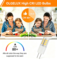Ampoule LED G4 en forme de maïs AC/DC 12V 2W sans scintillement 250LM 360 degrés, lampe bi-broches 2700-6500K pour lustre et applique murale