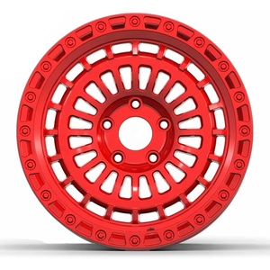 Jantes en aluminium forgé monobloc de 17 pouces, 6x139.7, déport négatif, rouge vif, jantes tout-terrain pour <span class=keywords><strong>Jeep</strong></span> <span class=keywords><strong>Wrangler</strong></span> JL/<span class=keywords><strong>JK</strong></span> - Product Image 2